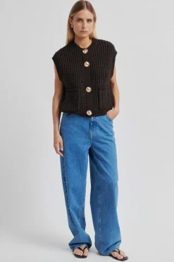 Second Female Ulrikke Knit Vest, , L Chocolate Torte