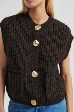 Second Female Ulrikke Knit Vest, , L Chocolate Torte