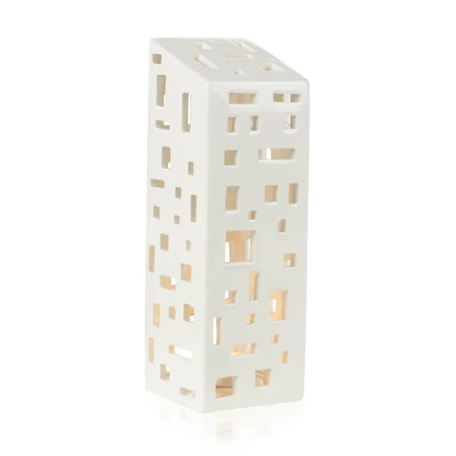 Kähler Urbania Højhus Lyshus, 22 cm Hvid