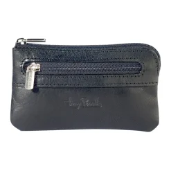 New Tony Perotti Vegetale Leather Zippered Nøglepung, Black