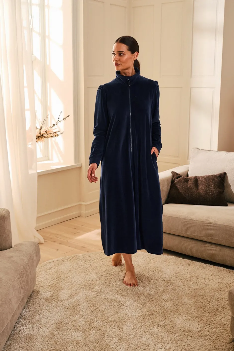 Decoy Velour Morgenkåbe, , L*Dame Loungewear