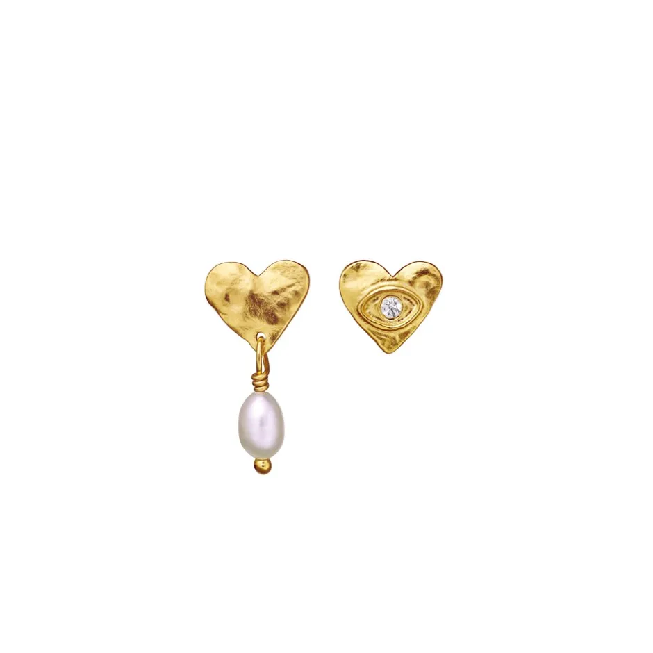 Clearance Maanesten Vesta Øreringe, Gold Plated