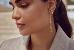 Clearance Maanesten Vesta Øreringe, Gold Plated