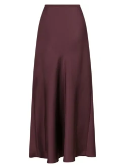 New Neo Noir Vicky Heavy Sateen Nederdel, , 40 Burgundy