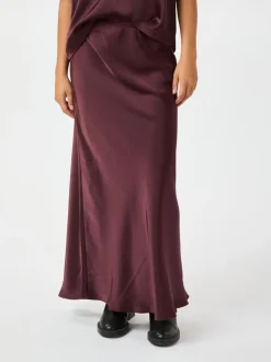 New Neo Noir Vicky Heavy Sateen Nederdel, , 40 Burgundy
