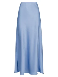 New Neo Noir Vicky Heavy Sateen Nederdel, , 42 Smoke Blue