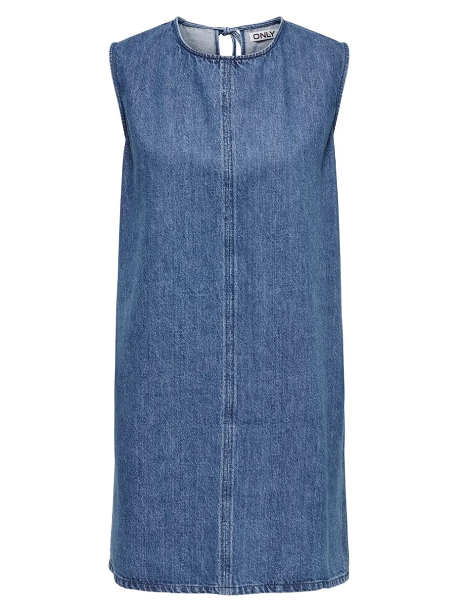 ONLY Vigga Open Back Denimkjole, , M*Dame Kjoler
