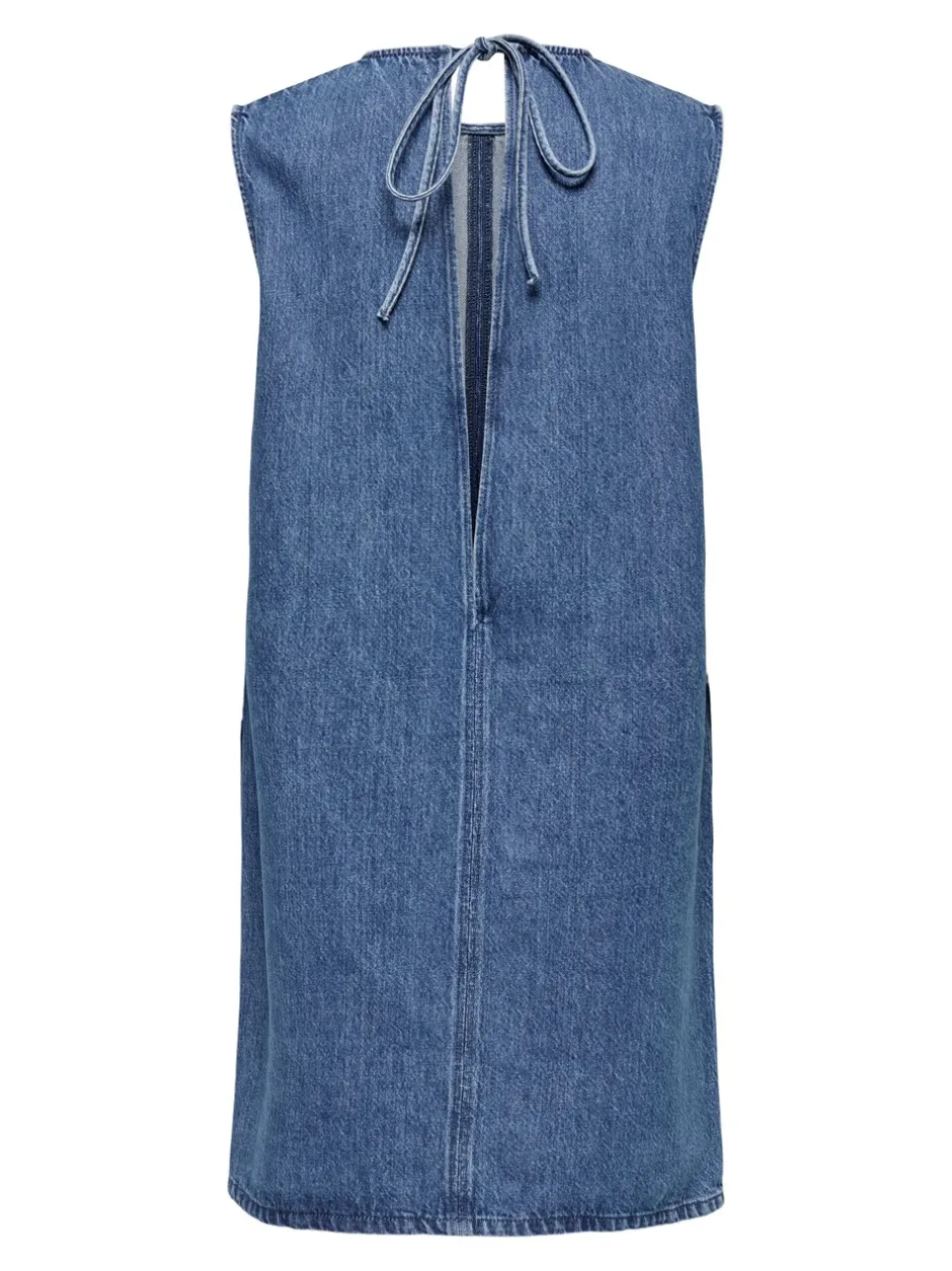 ONLY Vigga Open Back Denimkjole, , M*Dame Kjoler