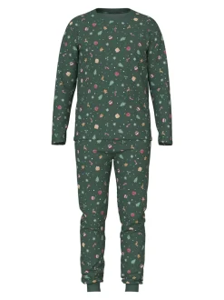 Best Name It Vismas Pyjamassæt, , S Botanical Garden Xmas AOP