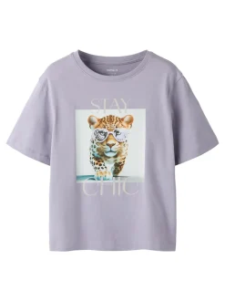 Best Name It Votea T-shirt, , 122-128 cm Lavender Gray Stay Chic