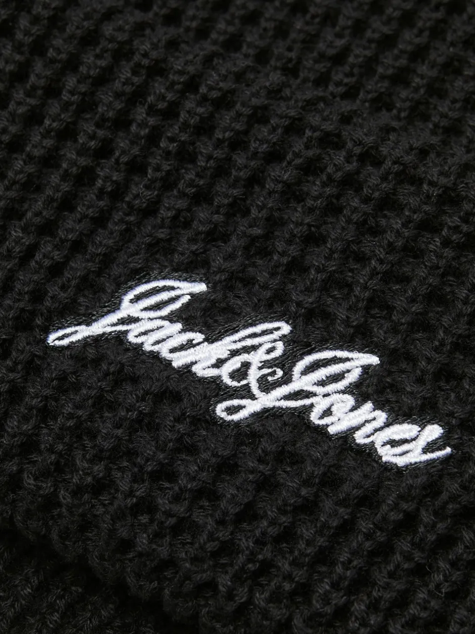 New Jack&Jones Waffle Beanie, , One size Black