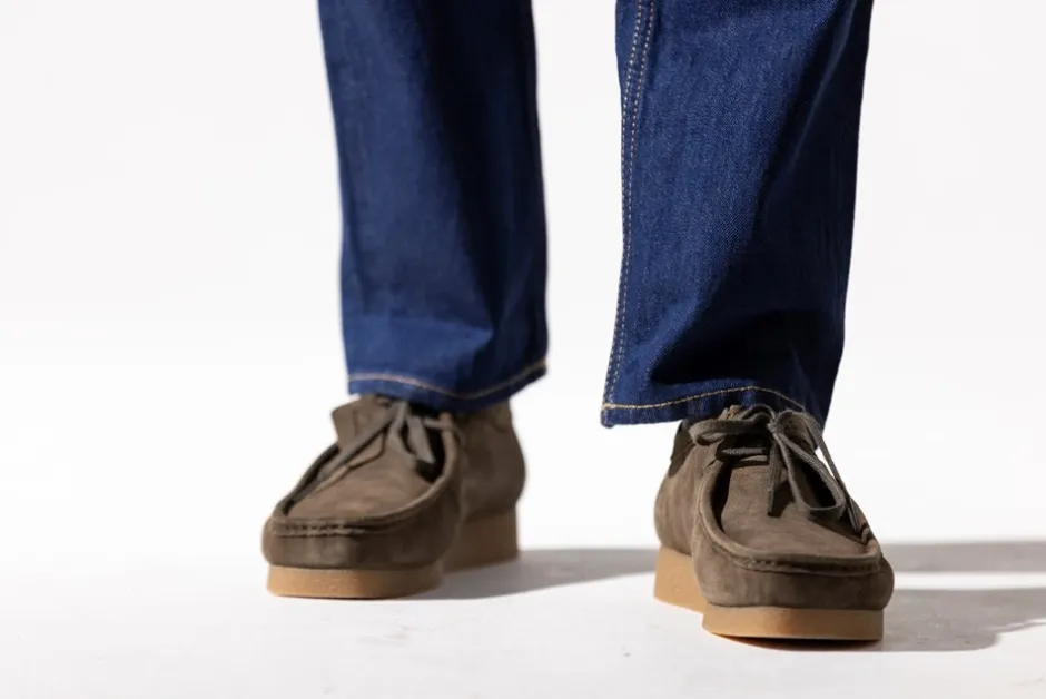 Best Clarks WallabeeEVO G Sko, , 45 Dark Olive Suede