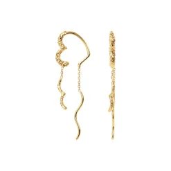 Camille Brinch Wavy Sparkly Heart Øreringe,*Dame Øreringe