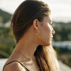 Camille Brinch Wavy Sparkly Heart Øreringe,*Dame Øreringe