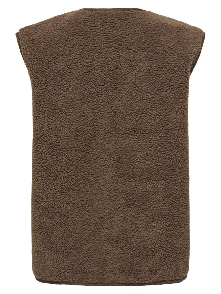 Discount ONLY Wendy Teddy Vest, , XL Chestnut