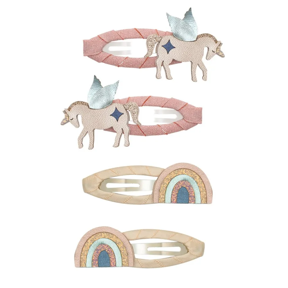 Sale Mimi & Lula Winged Unicorn Celeste 4-pak Hårspænder