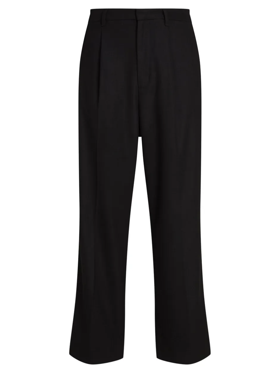 New Calvin Klein Wool Wide Leg Bukser, , W32/L32 Ck Black
