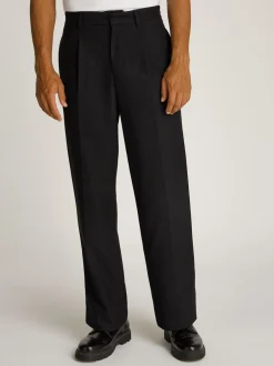 New Calvin Klein Wool Wide Leg Bukser, , W32/L32 Ck Black