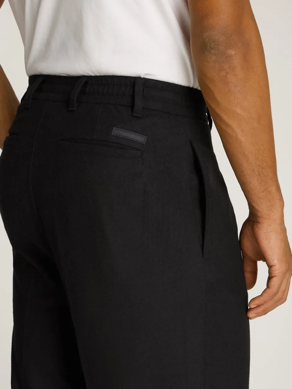 New Calvin Klein Wool Wide Leg Bukser, , W32/L32 Ck Black