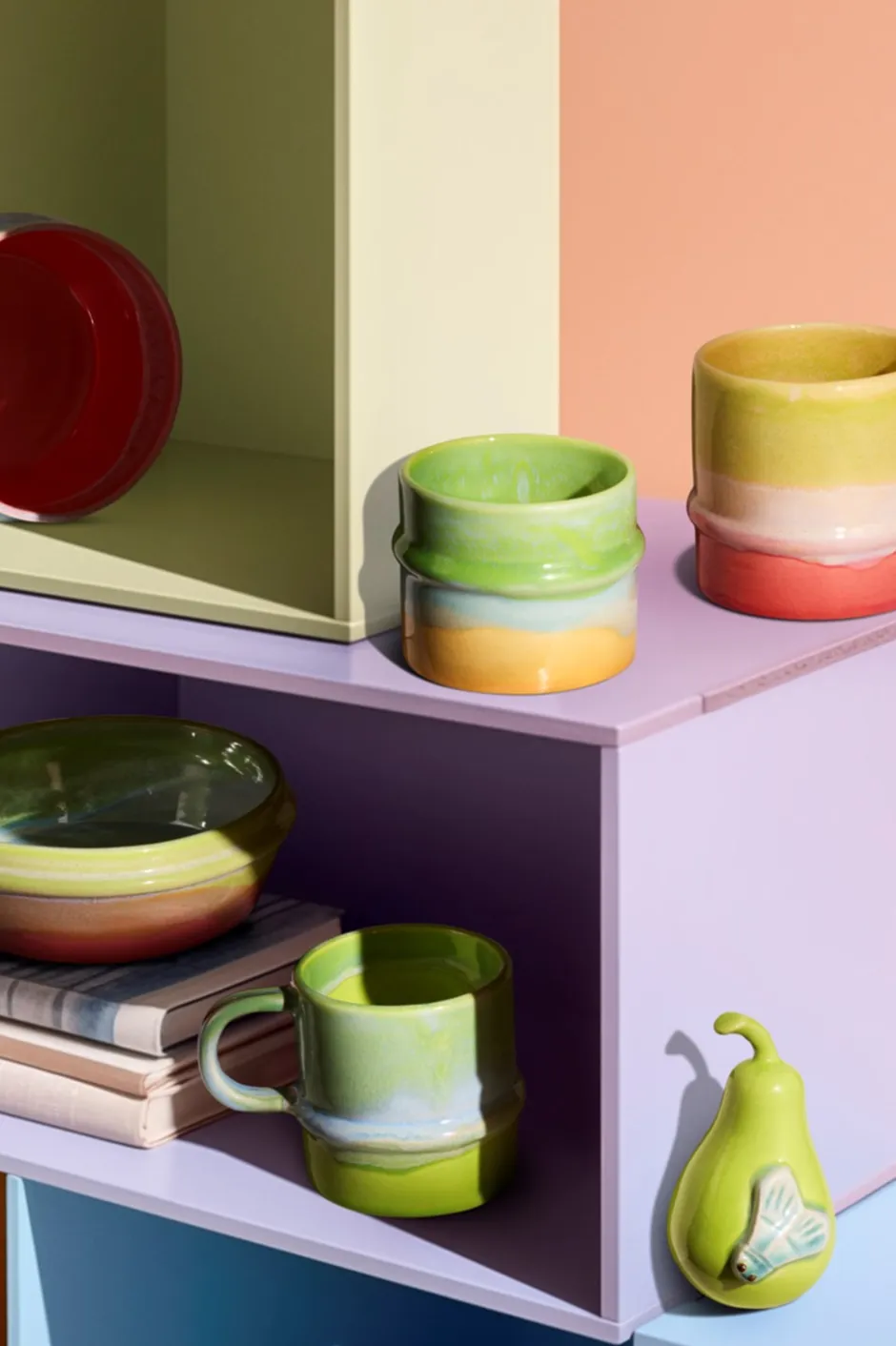 Kähler X Kimpop Krus, , 36 cl Yellow/Apple Green/Pink
