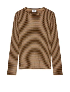 Discount Mads Nørgaard 5x5 Stripe Talika Langærmet T-shirt, , 14 år Ermine/Black