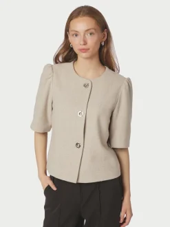Sale Neo Noir Xanthe Light Herringbone Blazer, , 36 Sand