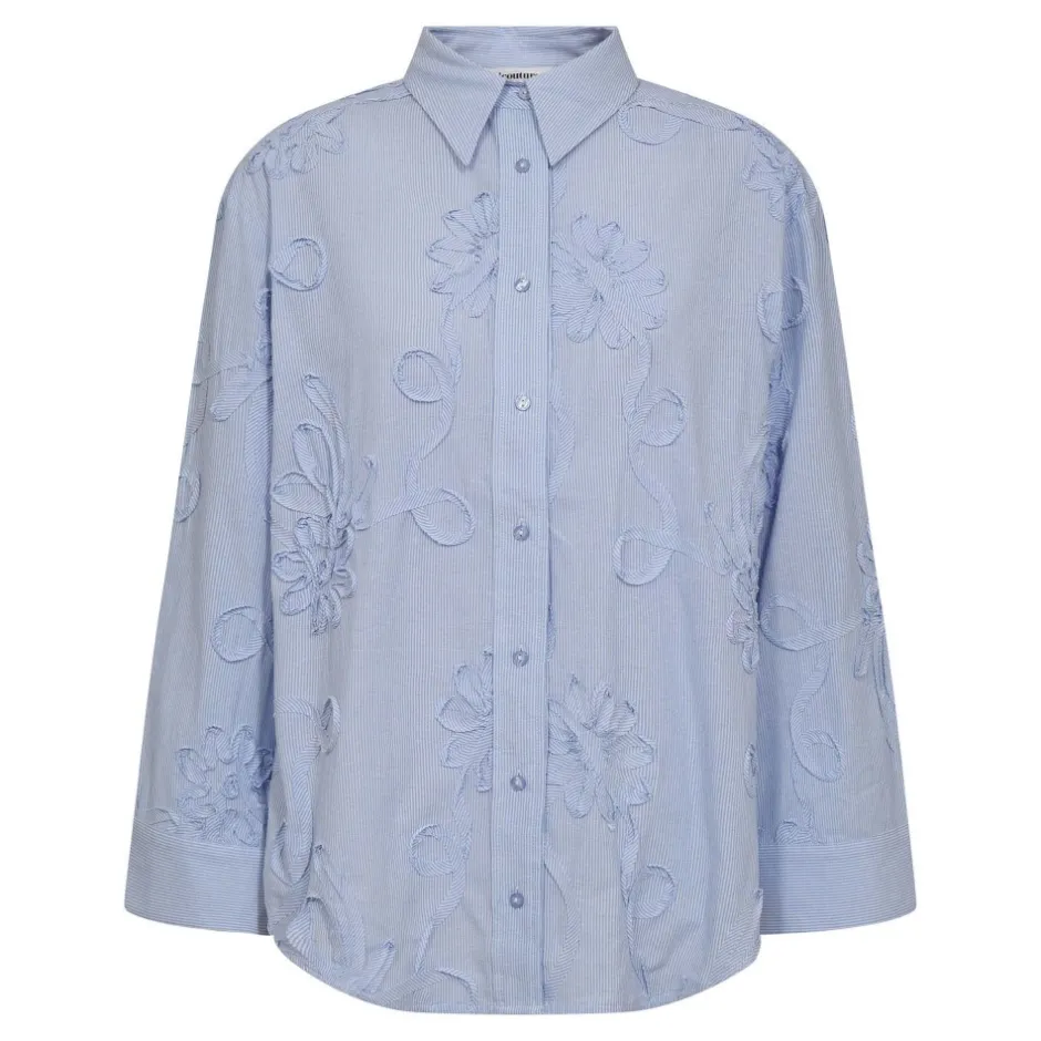 Outlet Co'Couture XavierCC Stripe Flower Skjorte, , L Pale Blue