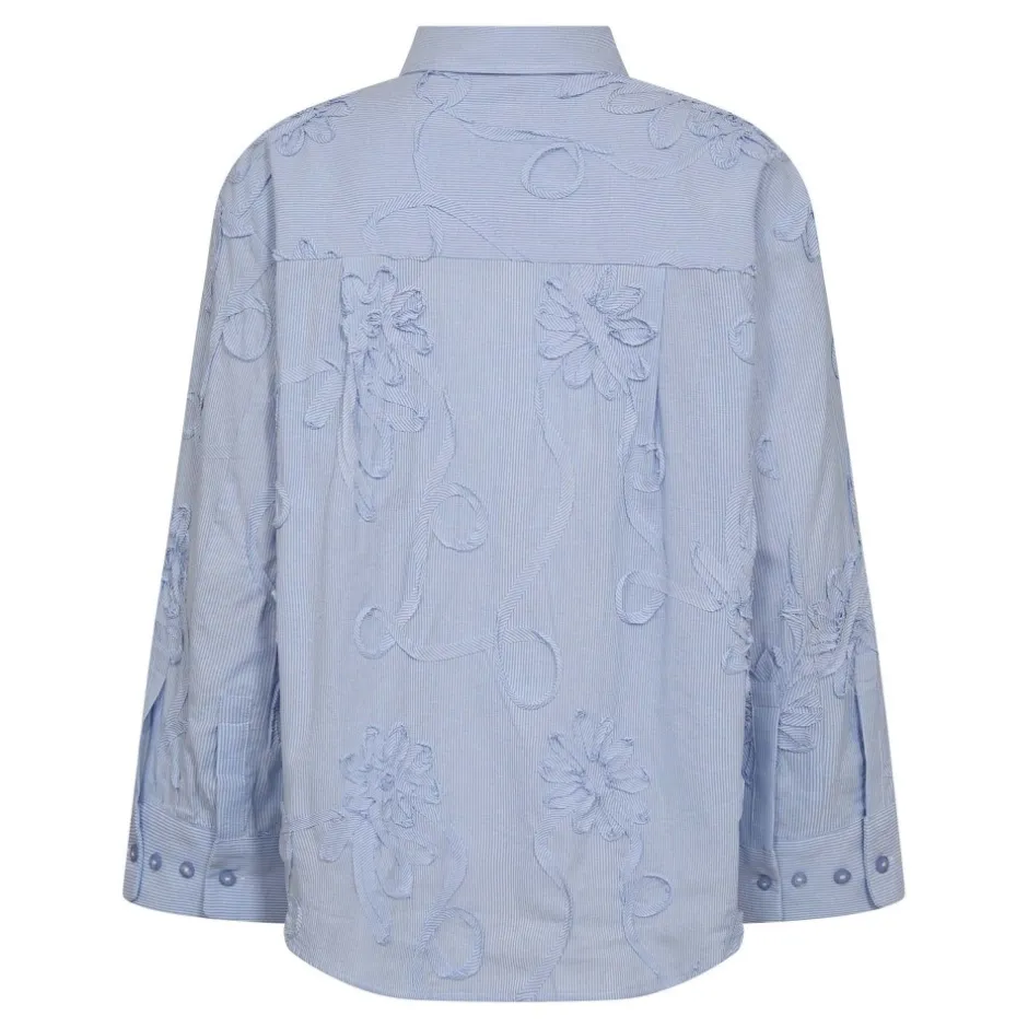 Outlet Co'Couture XavierCC Stripe Flower Skjorte, , L Pale Blue