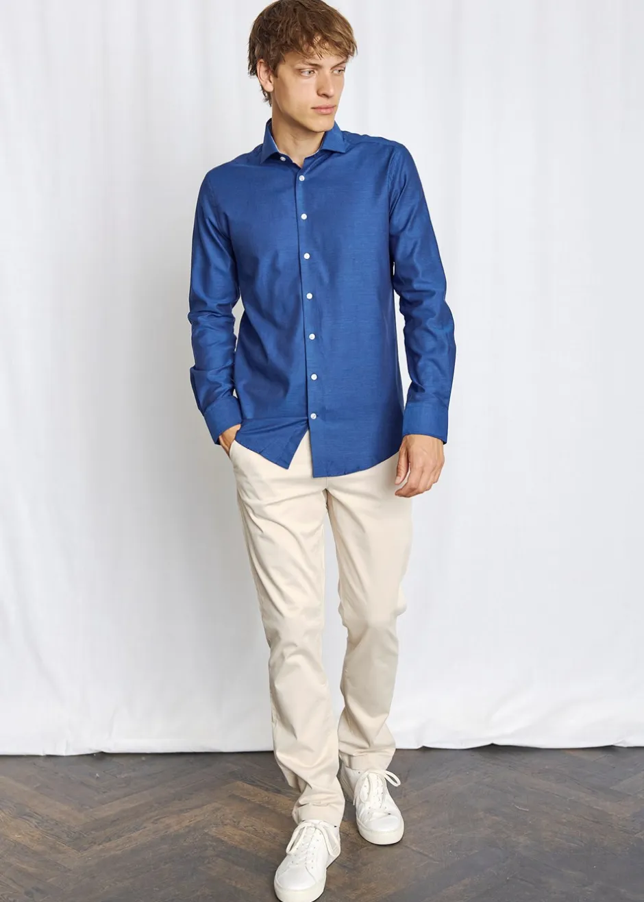 Discount Bruun & Stengade Yandy Skjorte, , 42 Dark Blue