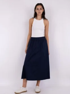 Neo Noir Yara Poplin Nederdel, , 38 Navy
