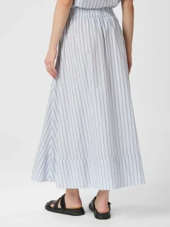 New Neo Noir Yara Stripe Poplin Long Nederdel, , 36 Light Blue